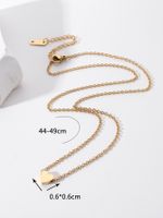 Fashion Stainless Steel 18k Gold Plated Solid Heart Pendent Necklace main image 6