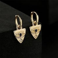 Fashion Copper 18k Gold Zircon Devil's Eye Copper Earrings Wholesale main image 1