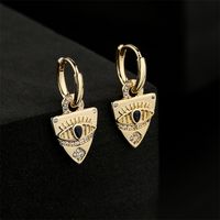 Pendientes De Cobre De Ojo De Diablo De Circón De Oro De 18 Quilates De Cobre De Moda Al Por Mayor main image 1