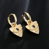 Fashion Copper 18k Gold Zircon Devil's Eye Copper Earrings Wholesale main image 3
