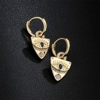 Fashion Copper 18k Gold Zircon Devil's Eye Copper Earrings Wholesale main image 4