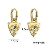 Fashion Copper 18k Gold Zircon Devil's Eye Copper Earrings Wholesale main image 5