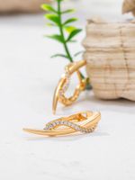 Fashion Jewelry Cross Unilateral Micro-set Zircon Copper Earrings main image 4