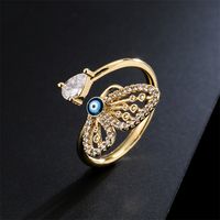 New Hollow Butterfly Open Ring Copper Micro-encrusted Zircon Jewelry Women main image 2