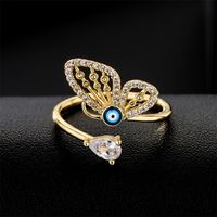 New Hollow Butterfly Open Ring Copper Micro-encrusted Zircon Jewelry Women main image 3