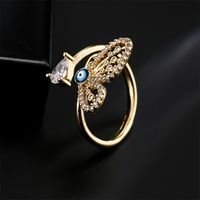 New Hollow Butterfly Open Ring Copper Micro-encrusted Zircon Jewelry Women main image 4