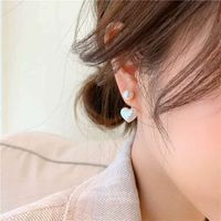 Simple Pearl Heart-shaped Earrings Fashion Alloy Earrings main image 3