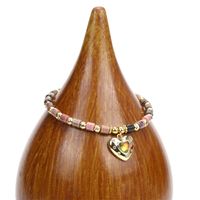 New Semi-precious Stone Faceted Crystal Heart Pendant Copper Bracelet main image 3
