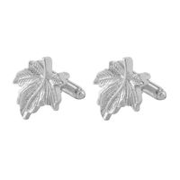 New Leaf Men's Cufflinks Simple Maple Leaf Metal Cufflinks Buttons Clothing Accessories sku image 1