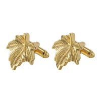 New Leaf Men's Cufflinks Simple Maple Leaf Metal Cufflinks Buttons Clothing Accessories sku image 2