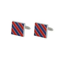 New Striped Square Metal Cufflinks Alloy Dripping Oil Men's Cuff Nails sku image 1