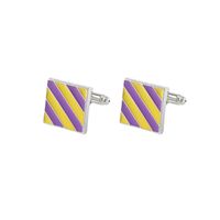 New Striped Square Metal Cufflinks Alloy Dripping Oil Men's Cuff Nails sku image 2
