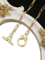 Fashion Copper-plated 18k Gold Vase Shape Ot Buckle Necklace sku image 1