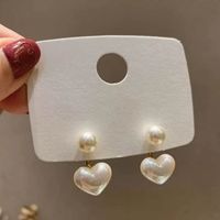 Simple Pearl Heart-shaped Earrings Fashion Alloy Earrings sku image 1