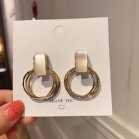 Fashion Opal Geometric Multi-layer Circle Earrings Simple Alloy Women sku image 1