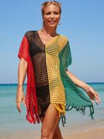 Großhandel Regenbogenfarben Streifen Hohle Bikini Bluse Nihaojewelry sku image 3