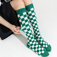 Calf Socks Checkerboard Knee Socks Casual Striped Long Tube Sports Socks main image 4