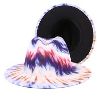 Vintage Contrast Color Tie-dye Wool Top Hat New Color Jazz Hat Wholesale main image 4