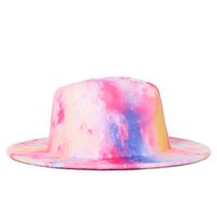 Vintage Contrast Color Tie-dye Wool Top Hat New Color Jazz Hat Wholesale main image 5