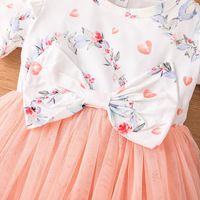 Children's New Bow Short-sleeved Dress Girl Baby Mesh Skirt main image 3