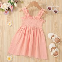 Little Girl Suspender Skirt Clothes 2022 Summer Girls Pink Twist Dress main image 1