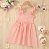 Little Girl Suspender Skirt Clothes 2022 Summer Girls Pink Twist Dress main image 2