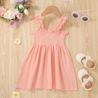Little Girl Suspender Skirt Clothes 2022 Summer Girls Pink Twist Dress main image 5