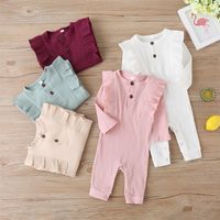 Fashion Baby Long-sleeved Jumpsuit Solid Color Romper Outing Clothes main image 2