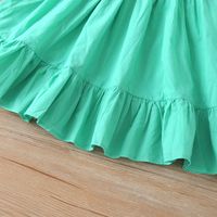 Summer New Children's Skirt Fashion Sleeveless Solid Color Suspender Pleated Skirt main image 5