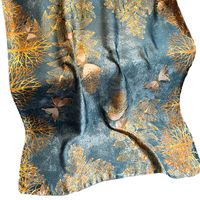 Spring And Autumn Thin Retro Chinese Style Gold Foil Butterfly Simulation Silk Large Scarf main image 6
