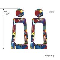 Vintage Color Acetate Sheet Acrylic Trapezoidal Earrings Wholesale main image 5