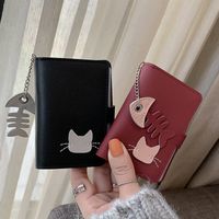 Spring New Multi-card Slot Short Wallet Business Cute Cat Fish Card Holder 10*7*1cm main image 1