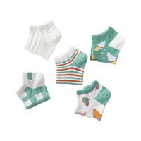 New Spring And Summer Cartoon Plaid Short Shallow Mouth Low-top Striped Boat Socks main image 6