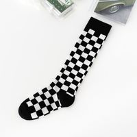 Calf Socks Checkerboard Knee Socks Casual Striped Long Tube Sports Socks sku image 6