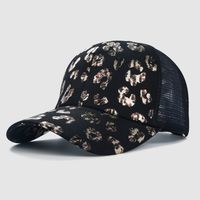 Baseball Cap Leopard Print Fashion Pattern Cross Mesh Hat Wholesale sku image 3