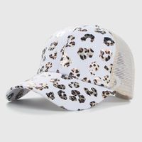 Baseball Cap Leopard Print Fashion Pattern Cross Mesh Hat Wholesale sku image 4