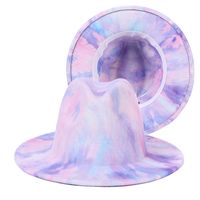 Vintage Contrast Color Tie-dye Wool Top Hat New Color Jazz Hat Wholesale sku image 3