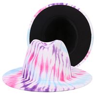 Vintage Contrast Color Tie-dye Wool Top Hat New Color Jazz Hat Wholesale sku image 7