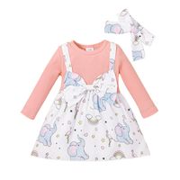 Cartoon Baby Cute Dress New Spring And Autumn Elephant Print Children's Skirt sku image 1