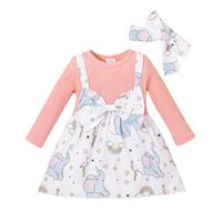Cartoon Baby Cute Dress New Spring And Autumn Elephant Print Children's Skirt sku image 2