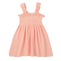 Little Girl Suspender Skirt Clothes 2022 Summer Girls Pink Twist Dress sku image 1