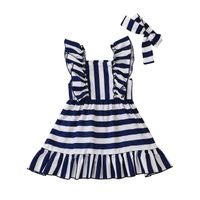 Children's Clothing Wholesale Summer Girls Suspender Skirt Casual Striped Skirt sku image 1