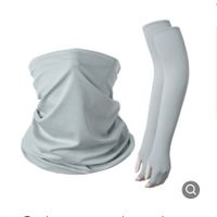 Sports Sunscreen Suit Turban Ice Silk Summer Quick-drying Breathable Fishing Bib Sleeves sku image 3
