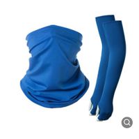 Sports Sunscreen Suit Turban Ice Silk Summer Quick-drying Breathable Fishing Bib Sleeves sku image 4