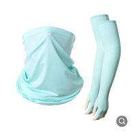 Sports Sunscreen Suit Turban Ice Silk Summer Quick-drying Breathable Fishing Bib Sleeves sku image 5