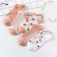 New Spring And Summer Cartoon Plaid Short Shallow Mouth Low-top Striped Boat Socks sku image 2