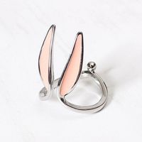 New Rabbit Ears Brushed Painting Oil Frosted Two-color Open Copper Ring sku image 4