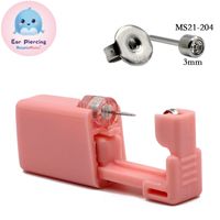 Pink Ear Piercer Disposable Safety Ear Piercing Gun 316l Stainless Steel Ear Nail Gun Tool sku image 2