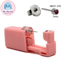 Pink Ear Piercer Disposable Safety Ear Piercing Gun 316l Stainless Steel Ear Nail Gun Tool sku image 3