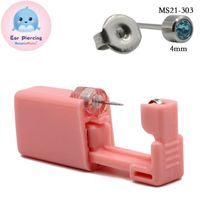 Pink Ear Piercer Disposable Safety Ear Piercing Gun 316l Stainless Steel Ear Nail Gun Tool sku image 6